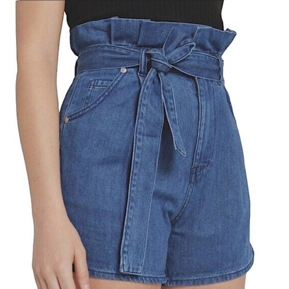 Frank & Oak Pants - Frank & Oak High Waisted Paper bag Shorts